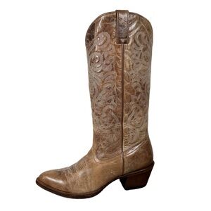 Shyanne Brown Western Cowboy Boots tan tall cowgirl pointed round heeled boho
